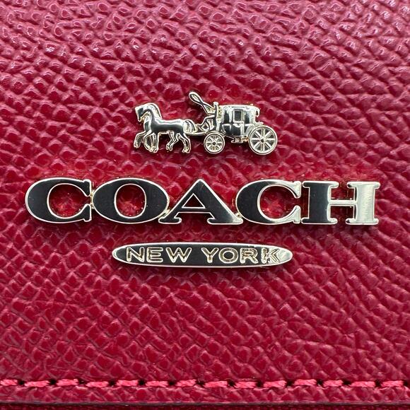 Coach Mini Rowan File Bag Crossbody Purse in 1941 Red Leather CE871 - Picture 6 of 9